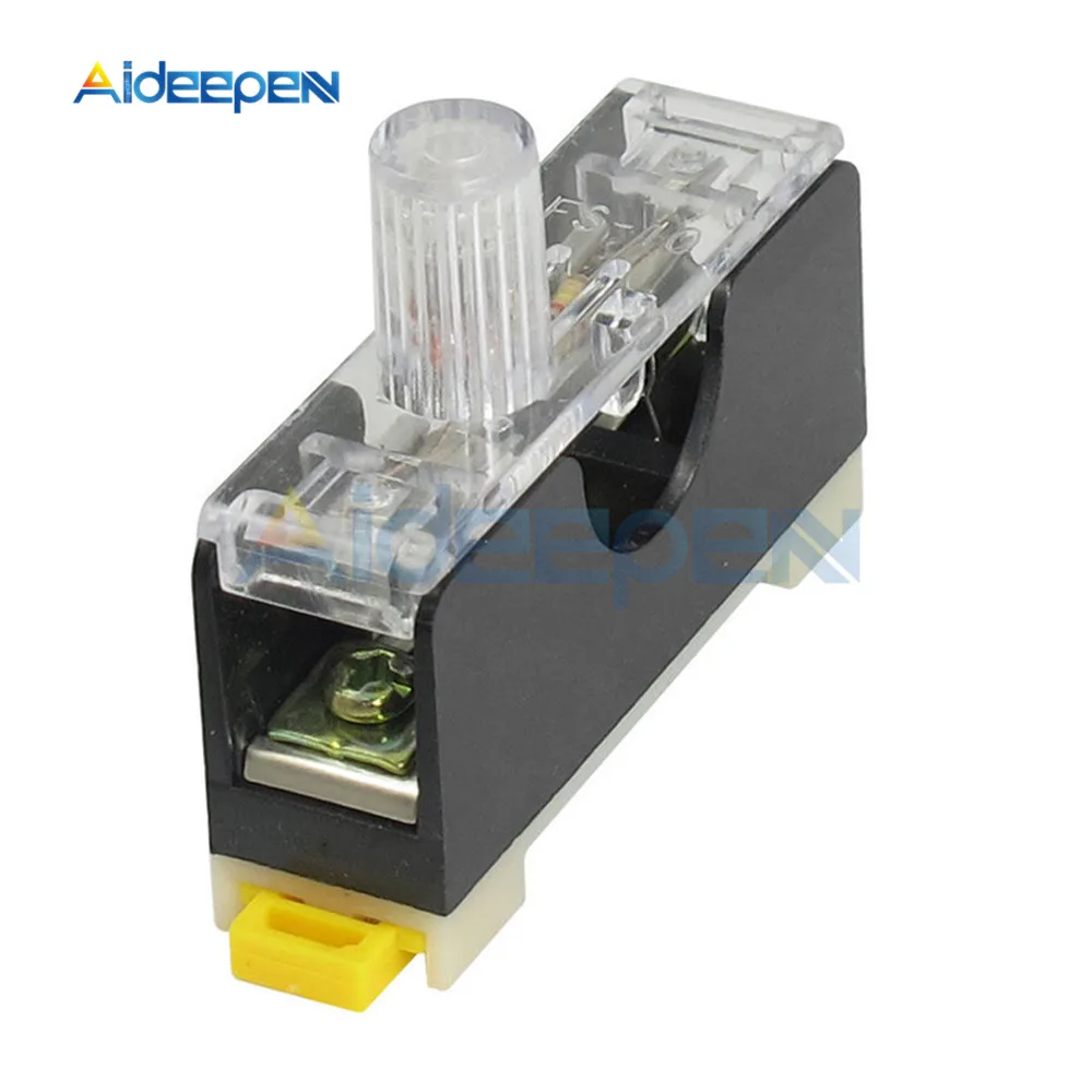 5pcs Fs101 10a 6*30mm Fuse Socket Fuse Holder With Indicator Light Din