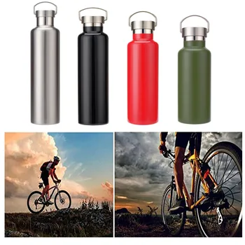 

1L Sports Water Bottle Double Walled Stainless Steel Thermos Cup Small Mouth Vacuum Flask For Outdoor Gym Man Gift Dropshipping