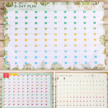

1PC 100-Day Countdown Learning Calendar Regular Schedule Schedule Child Gift Learning Plan Daily Agenda Office School Supplies