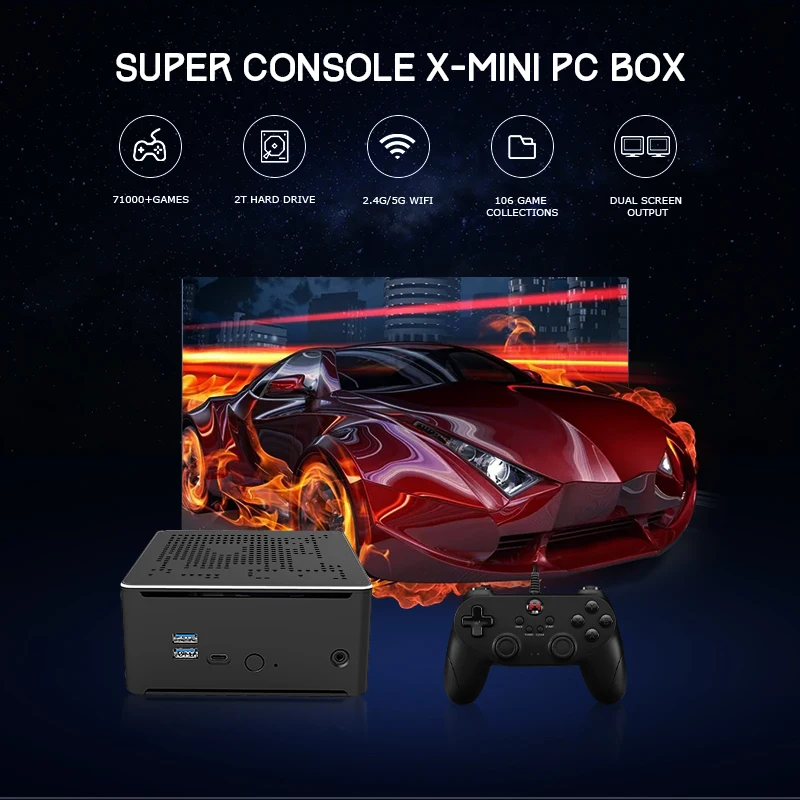 Kinhank-スーパーコンソールx pcボックス、レトロビデオゲーム 