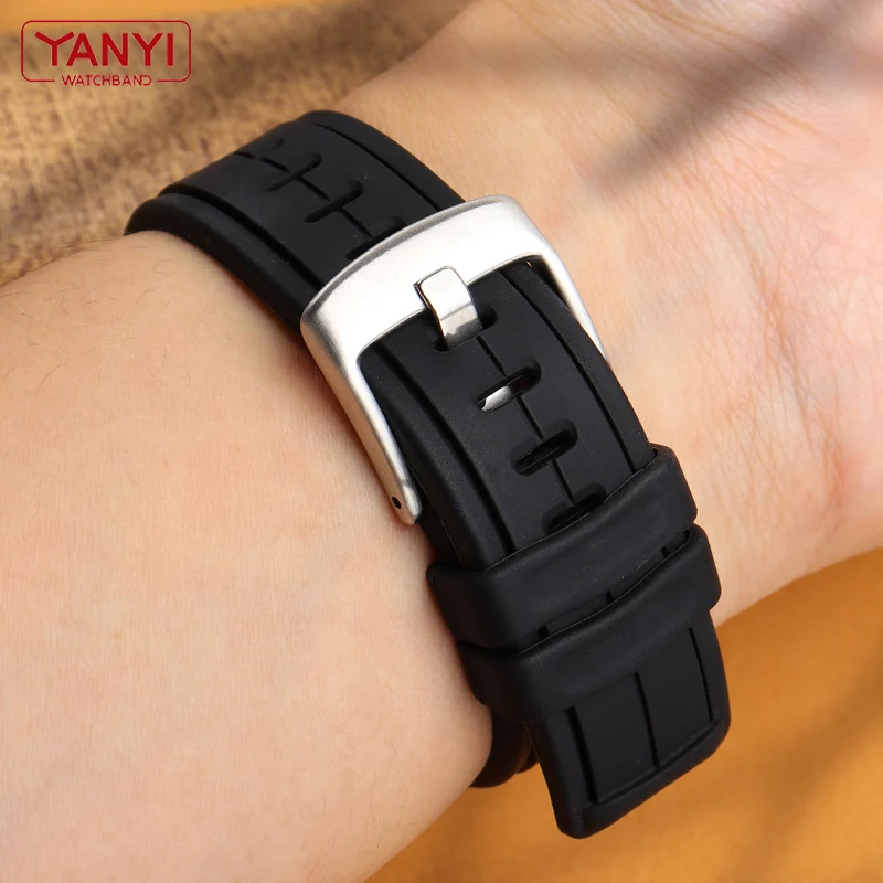 Silicone Rubber bracelet 24*16mm watchband for timex watches T2N738 T2N739 T2N720 T2N721 T49706 watch band sports silicone strap