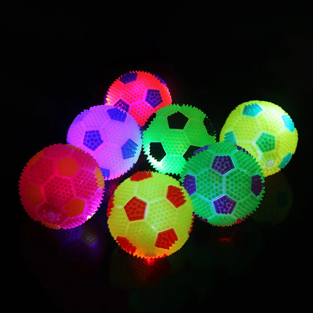 

Glow in the Dark Toys LED Football Flashing Light Up Bouncing Hedgehog Ball Kids Toy Color Chang Toy for Children Fun Play