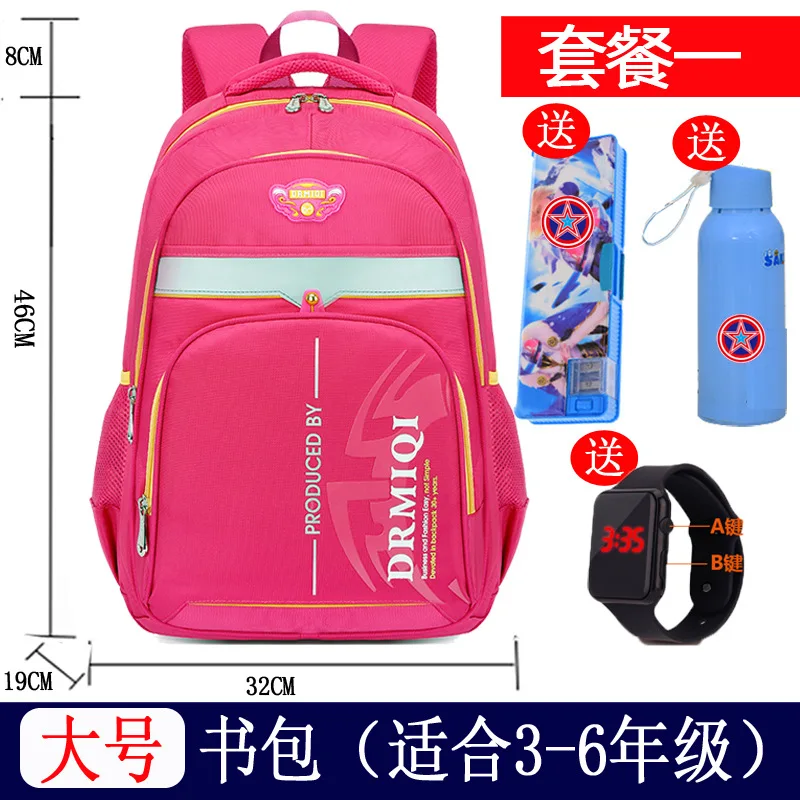 Детский рюкзак, рюкзаки для начальной школы, детский ортопедический рюкзак, детские школьные сумки для девочек и мальчиков, школьные сумки, Mochila Infantil - Цвет: large rose red