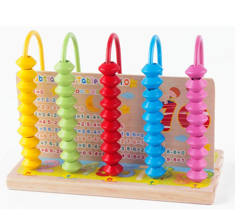 Высококачественные товары, 5 бусин, Abacus, детская деревянная игрушка, математические игрушки, обучающие игрушки для малышей, деревянные abacus, китайские abacus цифры, игрушки