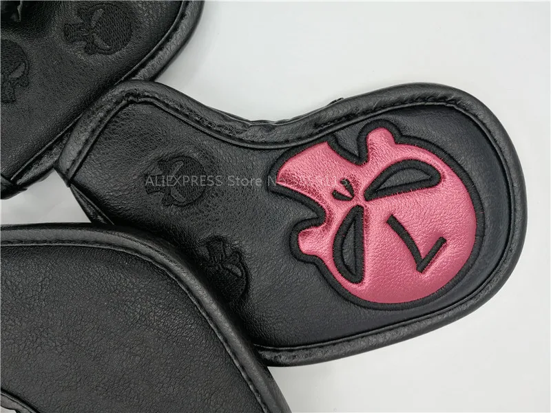 New 9pcs/lot Skull Golf Iron Head Covers Individuality PU Golf Irons Set Covers#4-9PAS 2 Colors For Man Women