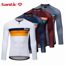

Santic Men Summer Cycling Jersey Long Sleeve Cycling MTB Breathable Cycling Tops Men Cycle Jerseys Heat Absorption Quick Dry