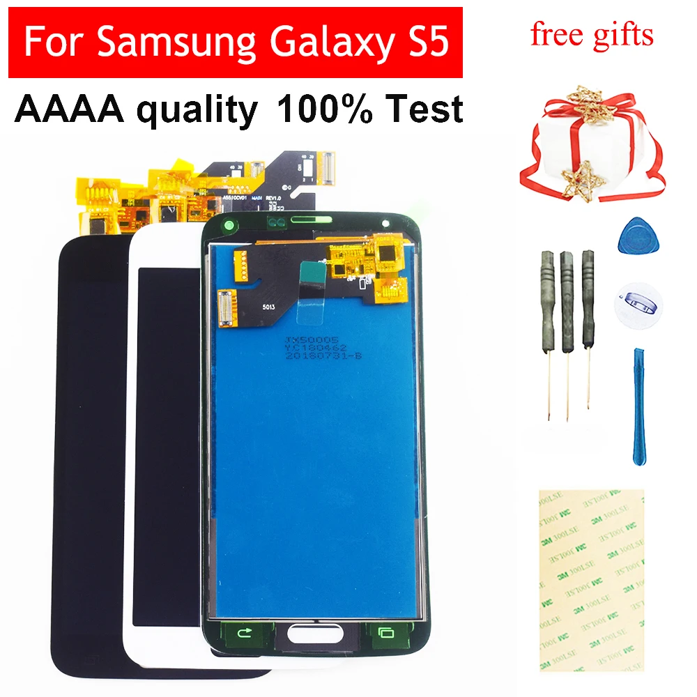 Online Para Samsung Galaxy S5 pantalla MONTAJE DE digitalizador con pantalla táctil para Samsung Galaxy S5 G900F pantalla LCD G900 SM G900 SM G900F LCD