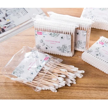 

500/1000pcs Double-headed Cotton Swabs Women Makeup Bamboo Cotton Swabs Disposable Bud Cotton Nose Ear Cleaning Health Care Tool