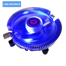 Refroidisseur universel pour PC de bureau, dissipateur thermique en aluminium, LED bleue, ventilateur pour LGA 775 1150 1155 1156 AMD ou 1366 2011