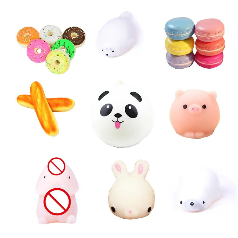 Cute Donut Panda Rabbit Pig French Baguettes Seal Lions Chocolate Sweet Slow Rising Squishy slow rising press Mobile Phone Strap