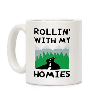 

Rollin' With My Homies White 11 Ounce Ceramic Coffee Mug