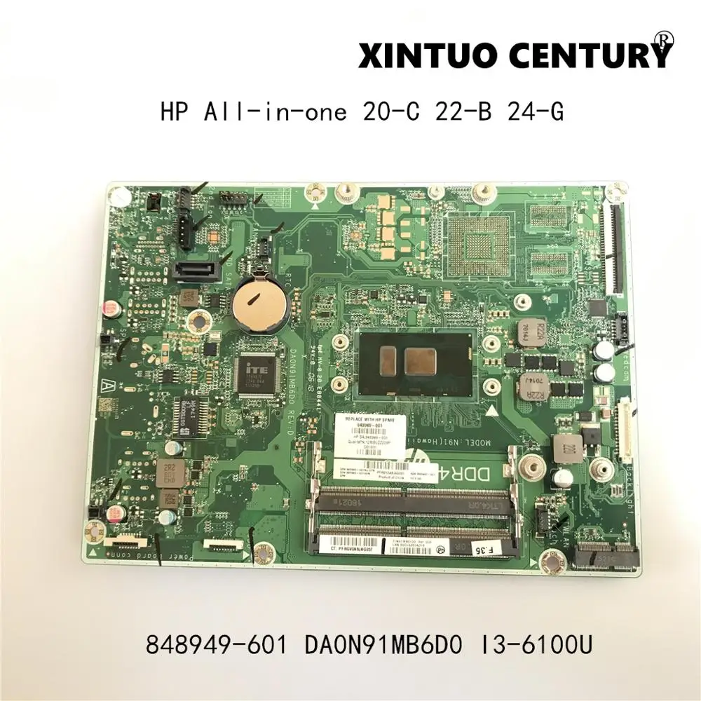 Материнская плата 848949-601 848949-001 848949-005 848949-007 для HP All-in-one 20-C 22-B 24-G DA0N91MB6D0 с SR2EU I3-6100U |
