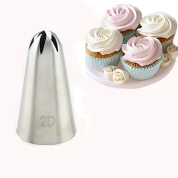

#2D Large Size Rose Flower Cake Icing Tips Cupcake Nozzles Baking Decoration