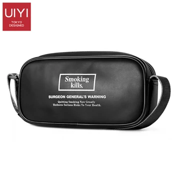 

UIYI Korean shoulder bag men's phone Waterproof PU leather letters hip-hop Handbag mini single one shoulder Messenger bag travel