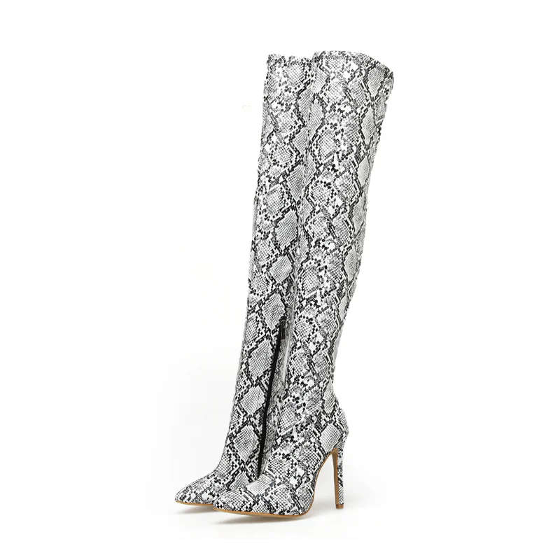 Женские ботфорты выше колена; высокие кожаные сапоги для стриптиза на высоком каблуке 11 см; Соблазнительная зимняя обувь в стиле милитари