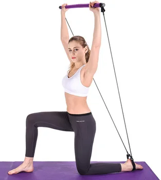 

Yoga Pull Rods Portable Home Yoga Gym Body Abdominal Resistance Bands for Pilates Exercise Stick Toning Bar Fitness Rope Puller