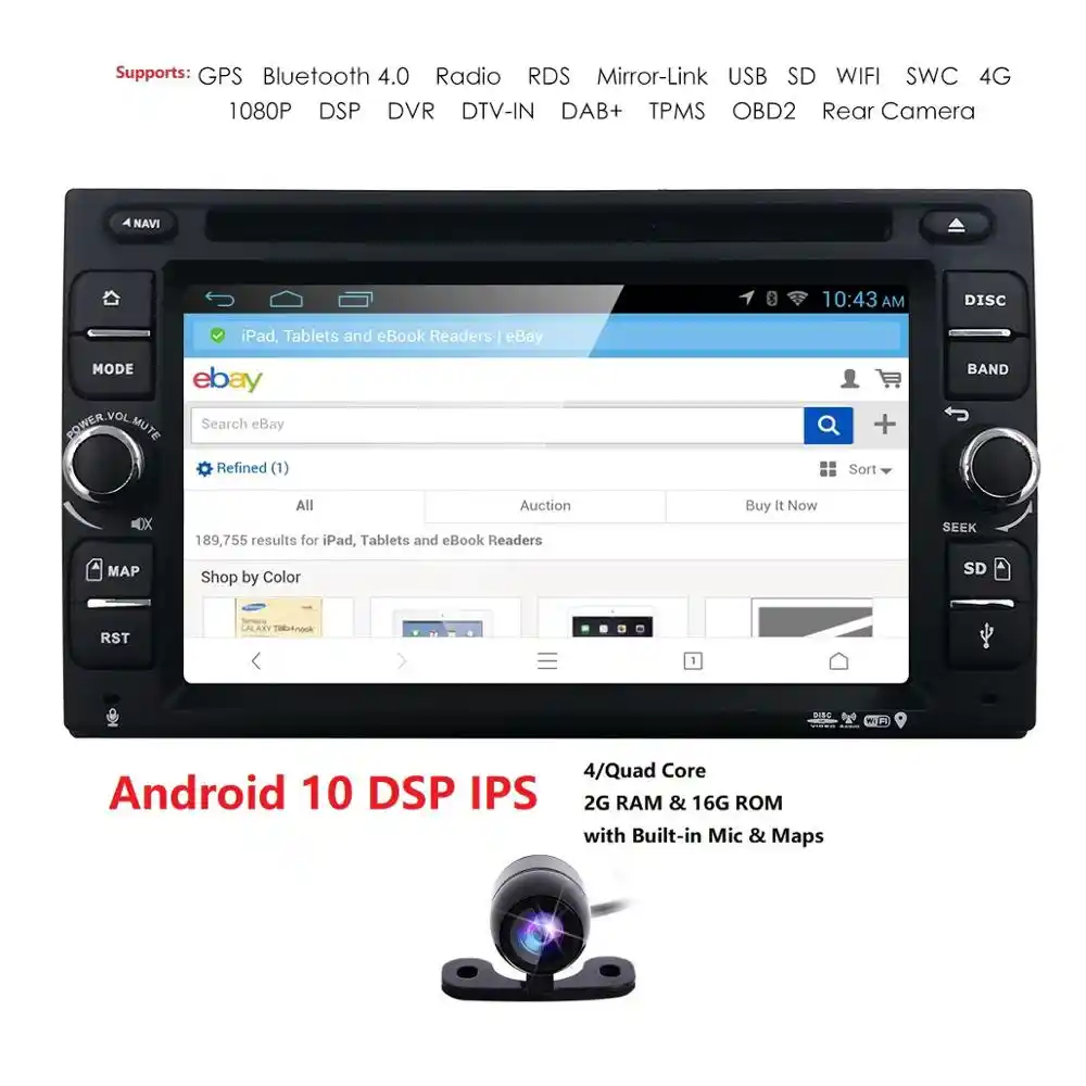 ディンアンドロイド10車のdvdプレーヤーカーステレオラジオgps Wifi Obd2 Dabテレビbluetoothナビ車のマルチメディアプレーヤーユニバーサルオーディオ Aliexpress