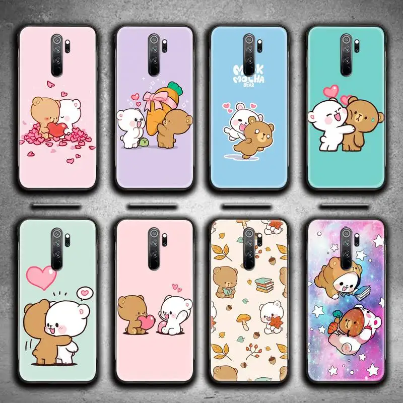 Cute Milk Cartoon Mochas Bear Phone Case for Redmi 9A 9 8A 7 6 6A Note 10 8 8T Pro Max K20 K30 | Мобильные телефоны и