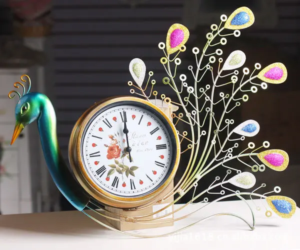 

Yi Every Family Decorate Aestheticism Peacock Modeling Iron Paper Clock Tuba