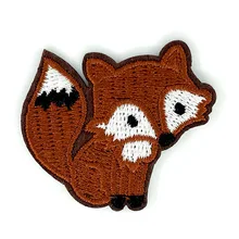 Мультяшные нашивки с вышивкой от производителя животных, лисы, железные Значки для детей ростом 2,5 дюйма, можно сделать как ваш логотип