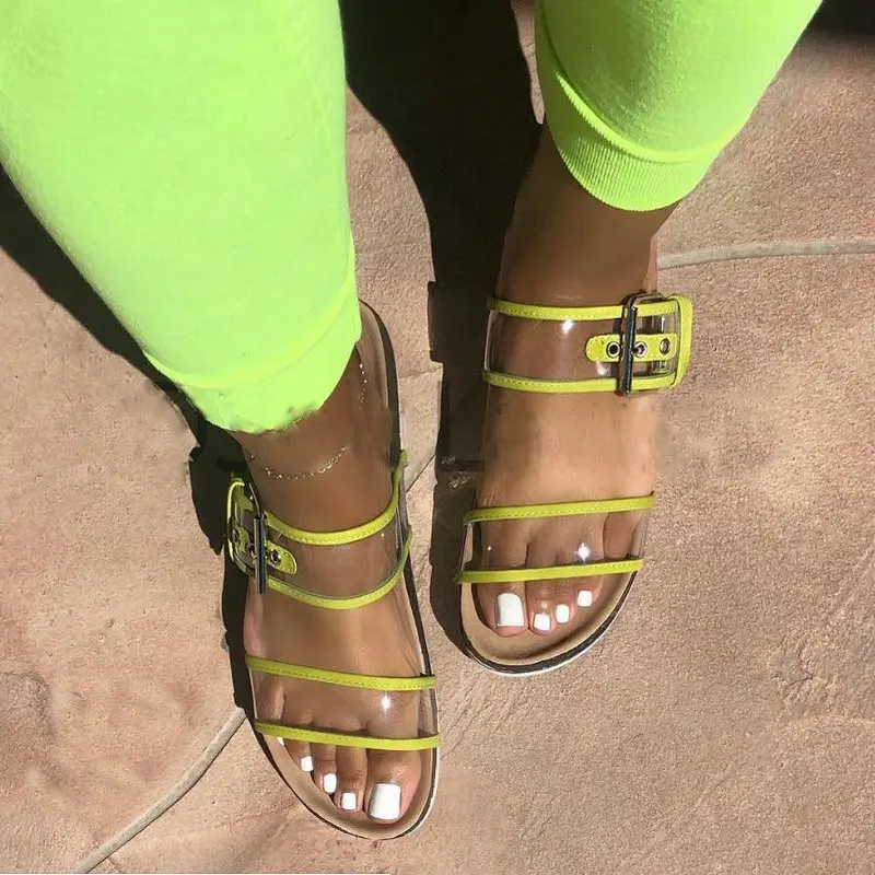 

2019 Fruit Slippers Shoes Open Toe Non-slip Candy Color Jelly Flip Flops Sandals Slip On Slides Shoes Women