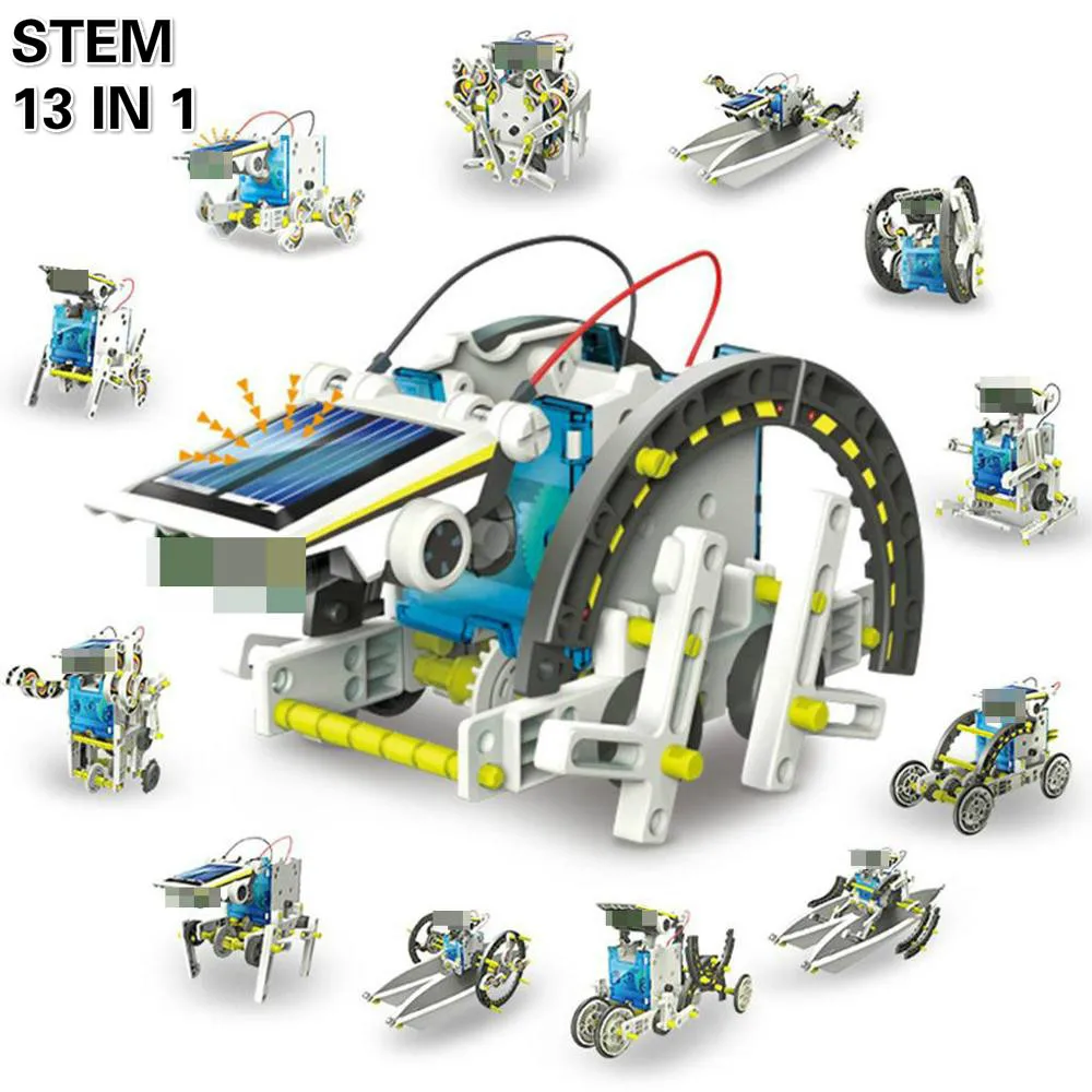 STEM Toys 13 в 1 робот работающий от солнечной энергии DIY Kit Toy Educational Science experit Technology для