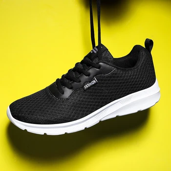 

2020 Summer New Mesh Shoe Breathable Sneakers Men Casual Shoes Lightweight Comfortable High Quality Gray Large Size Shoes 39-48