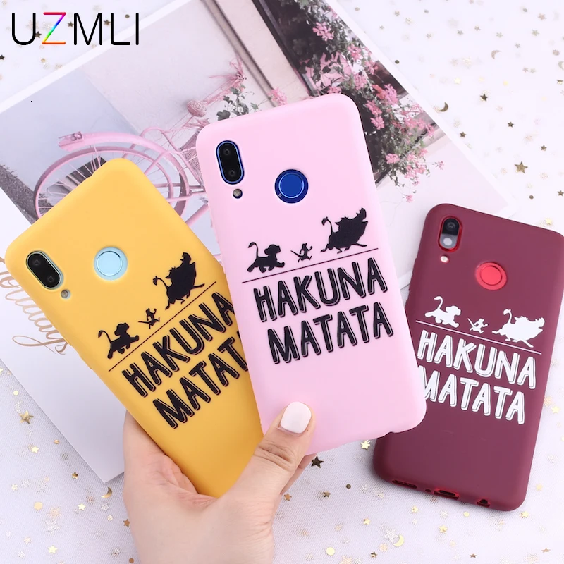 Мягкий ТПУ чехол для телефона Huawei Honor Mate 20 10 P40 P30 P20 Pro Lite P Smart 2019 8x Hakuna Matata Lion King