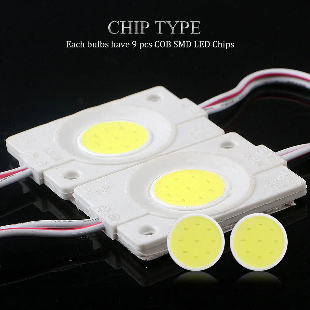  100 pcs/lot 2019 New 2.4W/pcs injection COB LED Module with lens DC12V advertising lightLed Backlig - 4000196353767