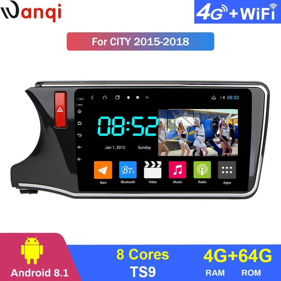 Android 8,1 автомобильный DVD 1din мультимедийная система Navi для Honda City- Автомобильный gps навигатор стерео головное устройство BT SWC wifi