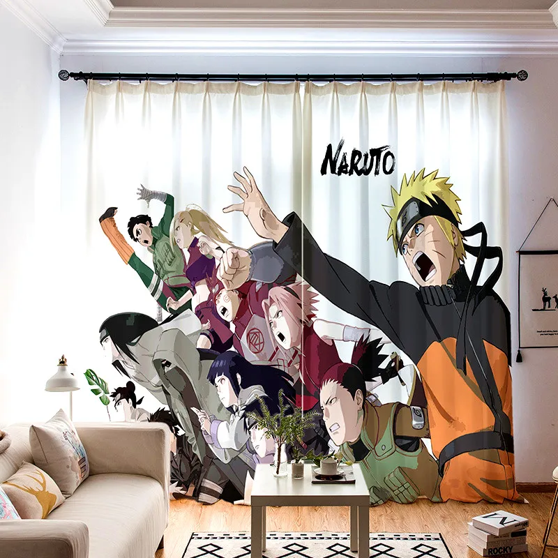 Наруто Аниме 2 панели/комплект Мститель окна шторы блокировать ткань затемнение