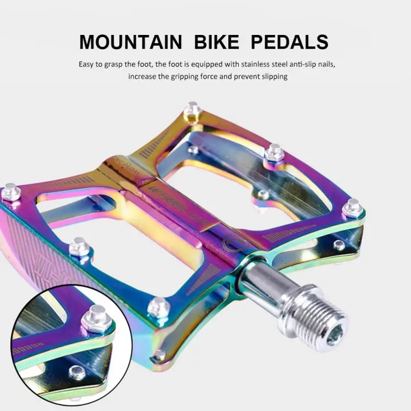 Best Mountain Bike Bicycle Pedals Alloy Aluminum Colorful Anti slip Big Foot Road Cycling Bearing Pedals 3 Bearing Bicycle Pedal