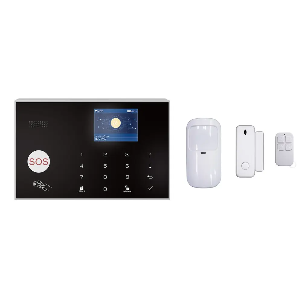 Wifi GSM сигнализация Tuya сигнализация 433 МГц беспроводной и проводной детектор охранная сигнализация RFID карта TFT lcd Сенсорная клавиатура 11 языков