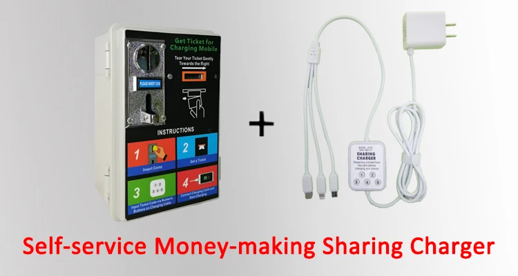 2019 Business Opportunities Wall Mounted Share Charging Add Ticket Code Self-service Mobile Charge For Hotel Coffee Shop