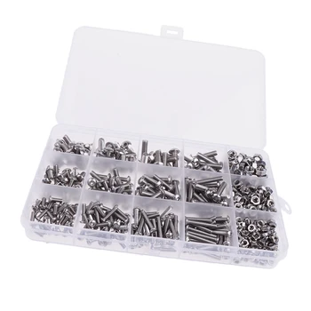 

M3 M5 Inner Hexagon Head Cap Screw Bolts Nuts Assortment Kit Box