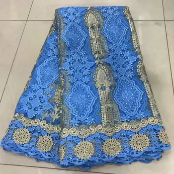 

African Lace Fabric 2019 Embroidered Nigerian Wedding Lace Fabric High Quality French Tulle Lace Fabric Beads Stones LHX11D
