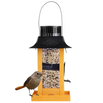 

Top selling Pet Hanging Feeder with Solar LED Lamp for Outdoor Birds Parrot Supplies Home Garden Decor