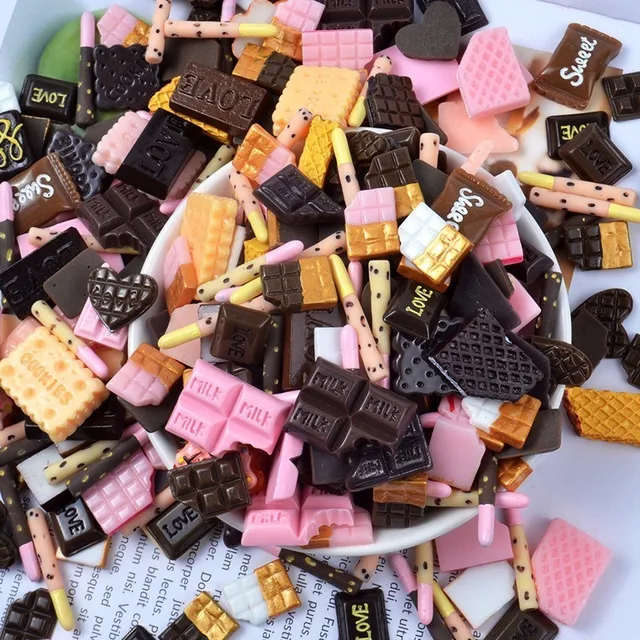 10 Pcs Doughnut Ice Cream Chocolate Candy Artificial Suger Biscuits Ornament Craft Decor Miniature Dollhouse DIY Home Decoration Chocolates