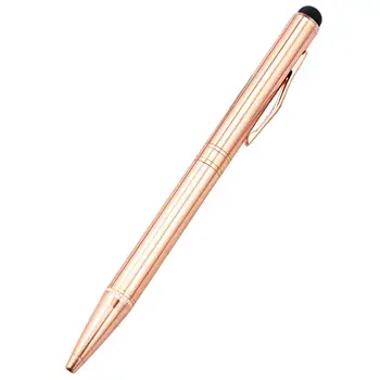 

2pcs/lot 2 in 1 Rose gold touch screen metal ballpoint pen creative stationery gift advertising pens wholesale custom logo