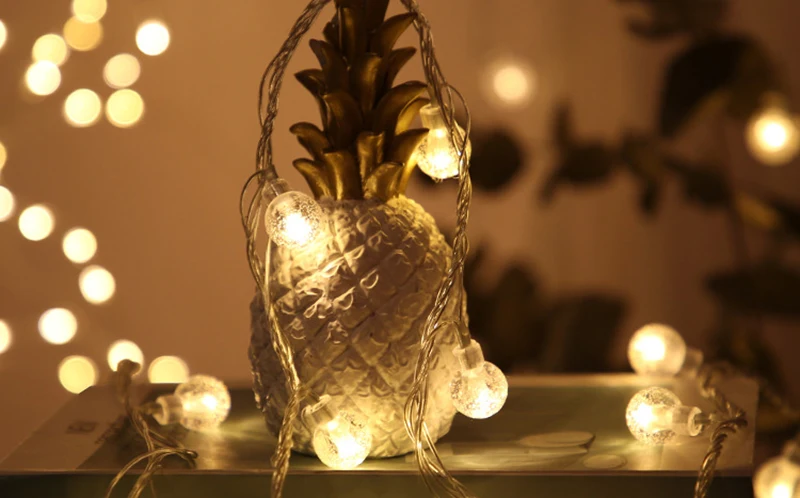 10 м 100LED 6 м 40LED Кристальный шар гирлянды Батарея Вспышка Фея лампа открытый для рождества праздничное украшение для дома