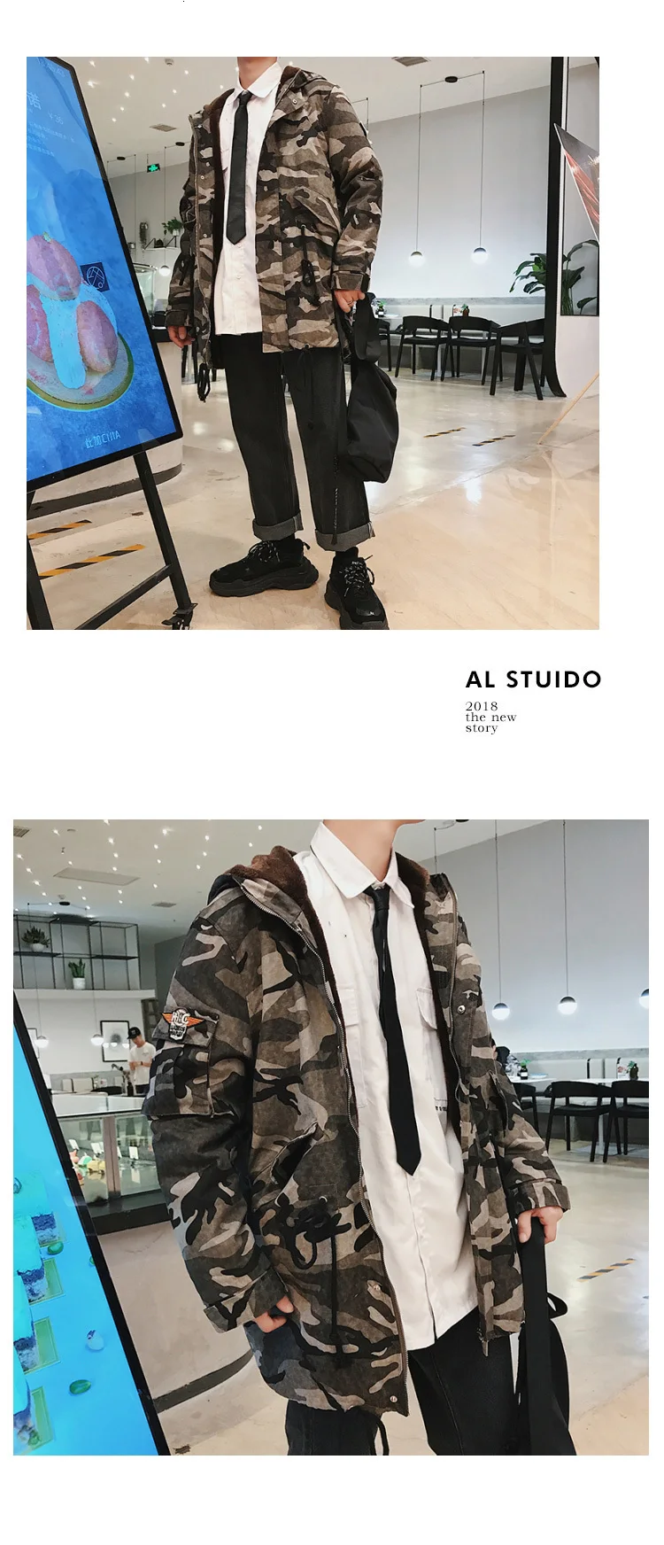UYUK Winter Wear New Korean Version Chic Loose Casual E Bread Suit-length Men's Cotton-padded Clothing Homme