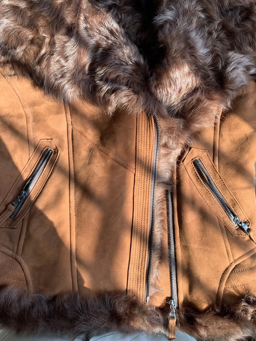 Короткое пальто из натуральной овчины и замши, пальто из натурального меха ягненка, двусторонняя Меховая куртка для женщин, зимняя теплая куртка с карманами 160823-7