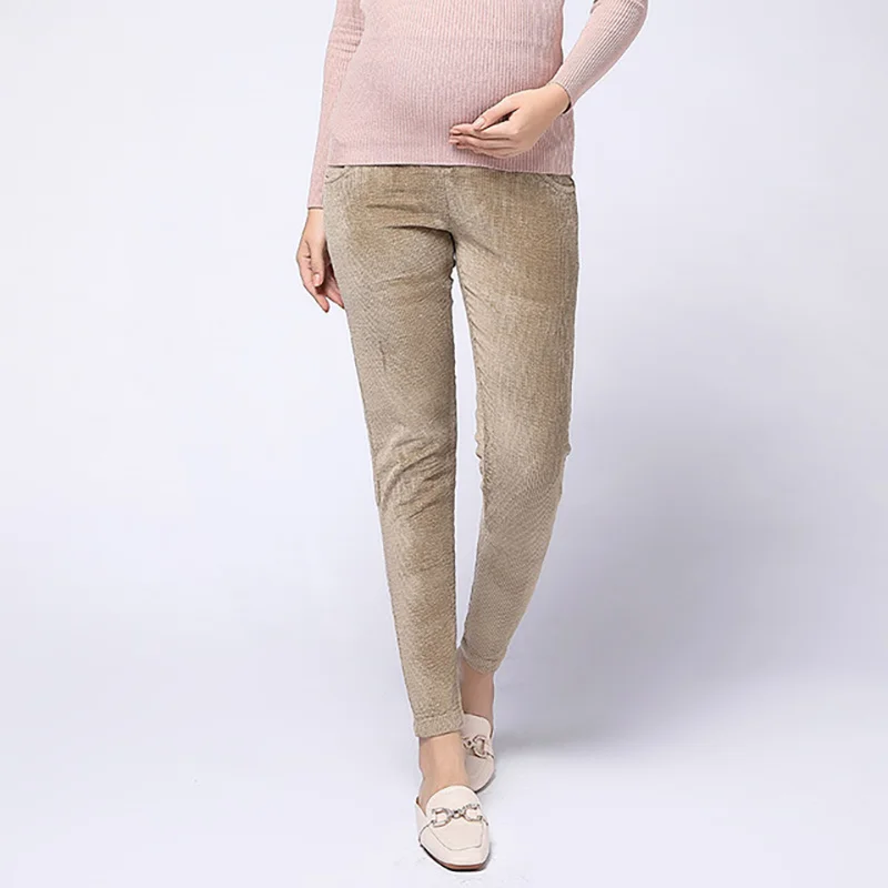 Pregnant women's elastic trousers abdomen adjustable Maternity Corduroy Pants For Pregnant Women Clothes Leisure Pregnancy Pants