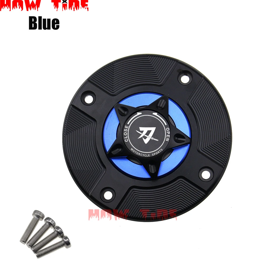 Крышка газового топливного бака для Suzuki KATANA Katana 1100 400 750 1997-2005 мотоцикла CNC БЫСТРОРАЗЪЕМНАЯ крышка - Цвет: Синий