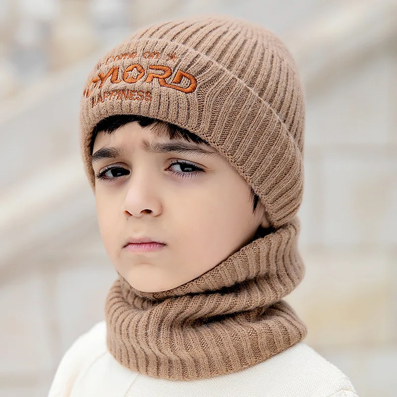 

Autumn and Winter Children's Warm Boy and Girl Knitted Hat Winter Ear Protection Fashion Korean Woolen Hat Scarf Set Outdoor Hat