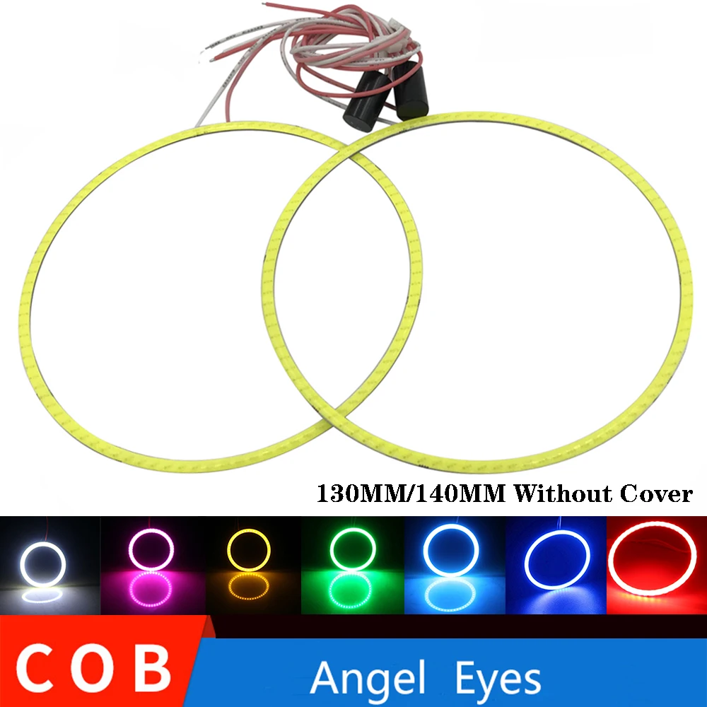 1pair Auto Halo Rings Angel Eye COB Chips Headlight DRL LED For