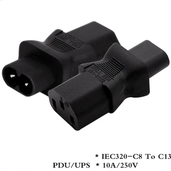

C8-C13 IEC320-C8 to C13 10A/250V AC Power Adapter IEC 3Pole Female to C8 2 Pin Figure 8 Male AC Converter Socket server PDU/UPS
