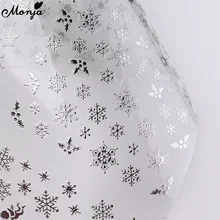 Monja 12 стилей/лист серебро снежинка для ногтей стикер Рождество Зима Рождество шаблон самоклеющиеся Наклейки Маникюр наклейки декор