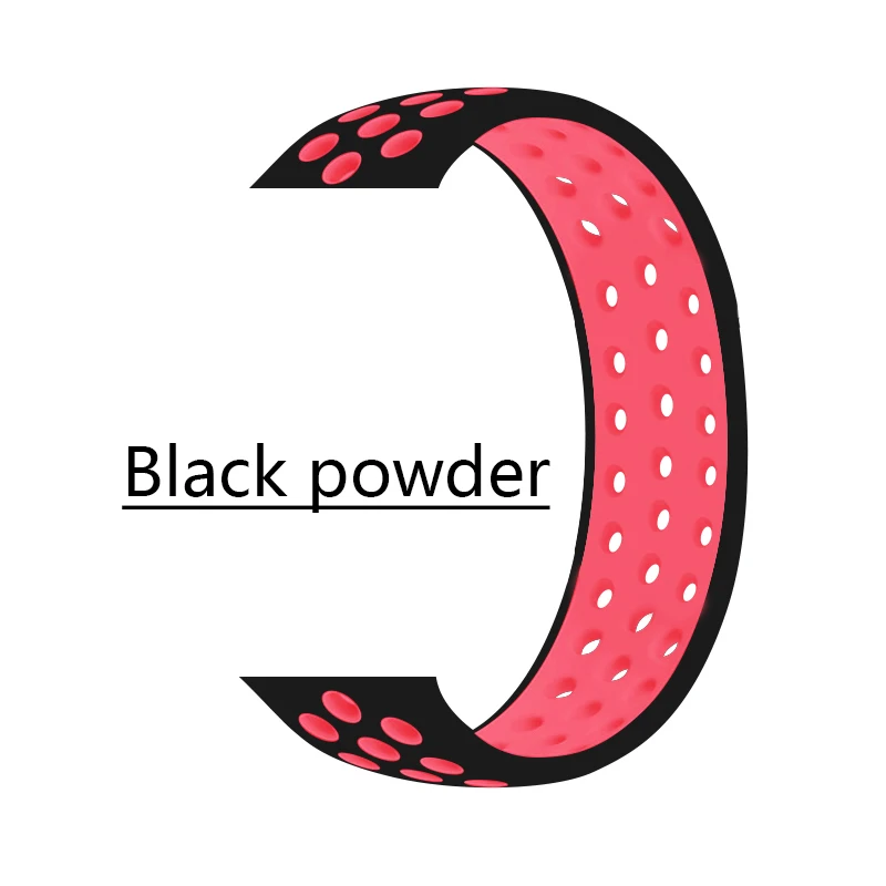 Ремешок силиконовый для iWatch Band 40 мм 44 черный/розовый спортивный браслет часов