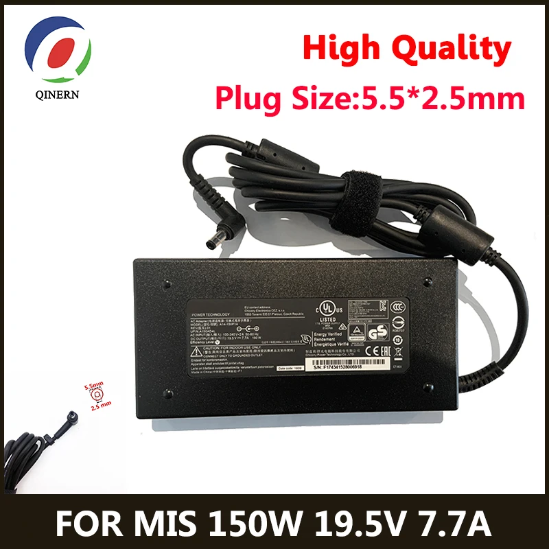 Laptop Adaptador 150w Fonte de Alimentação para Msi Gs60 Gs70 Ge62 Gs40 Gs63 Gl62 Ms16h7 Ms16h Fantasma Carregador Pro606 Adp-150vb b 19.5v 7.7a